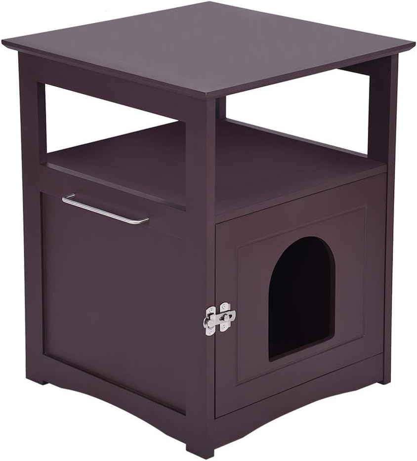 Litter Box Furniture Indoor Pet Crate Cat Washroom Litter Box Enclosure Uamsiste Nightstand Pet House Cat Home Nightstand Decorative Cat House Litter Box Enclosures