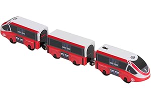 SOPOTUTU Electric Model Train for Battery Operated Locomotive with Detailed Carriages Fit