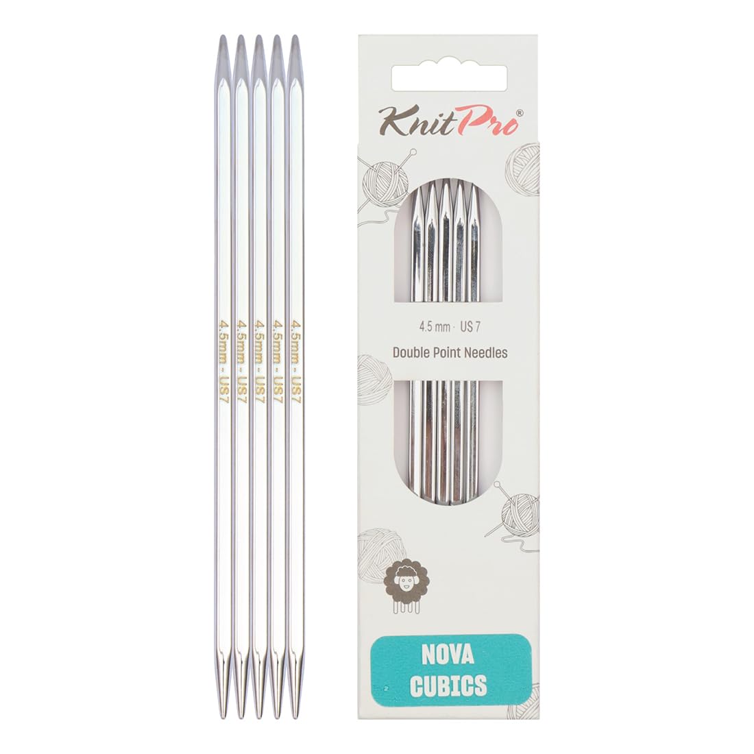 KnitPro Nova Cubics Double Pointed Needles 6" (15cm) | 4.50mm — image 1
