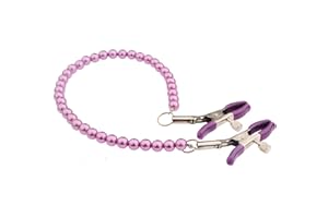 Acekiily 316L Nipple Clamp Adjustable Pressure Pearl Beaded Body Chains Necklace Clamps Clips Non Piercing Stainless Steel Fake Body Piercing Ring Faux Body Non Piercing Jewelry for Women Men