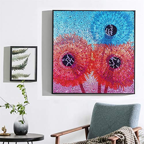 LPRTALK DIY 5D Diamond Painting by Number Kits, Full Round and Special Shaped Drill Dandelion Crystal Resin Embroidery Dotz Kit Cross Stitch Mosaic Making Supplies Arts Craft for Wall Decoration