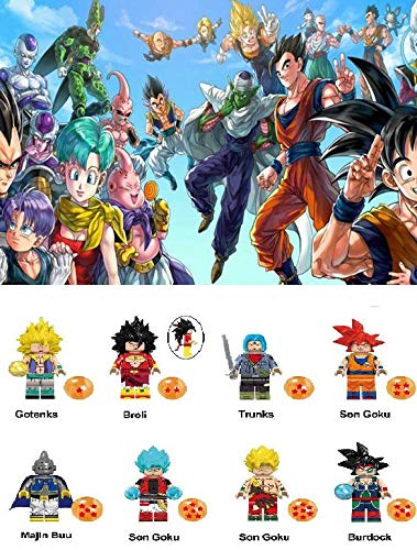 Channeltoys - Anteil 8pcs Mini Figuren - Dragon Ball Z - Goku Broly Trunk C-18 tenshihan Gohan