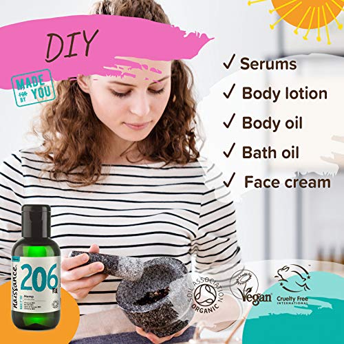 Naissance Organic Virgin Hemp Seed Oil (No. 206) - 50ml - Pure, Cold Pressed, Natural Moisturiser - for Skin, Face, Beard, Nails, Hair, Body, Scalp - Image 5