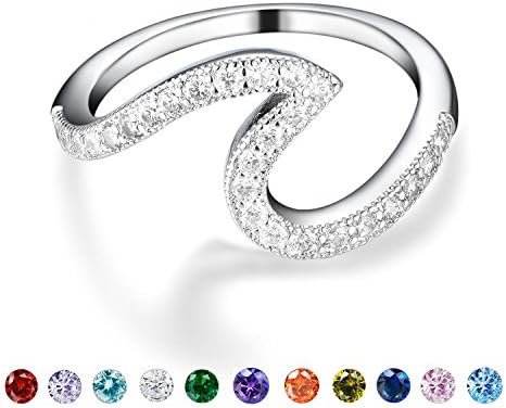 April Birthstone Rings for Teens-April Copper Cute Cubic Zirconia White Gold Wedding Rings for Women