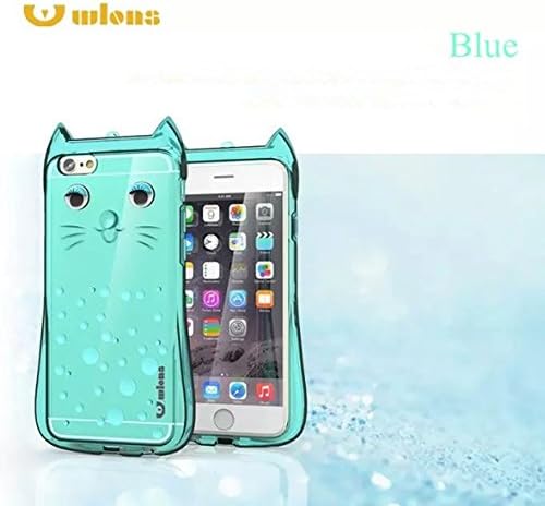 Superhot@ Iphone 6/6s Wlons cat case 3D TPU and lanyard luxury design thin clear blue