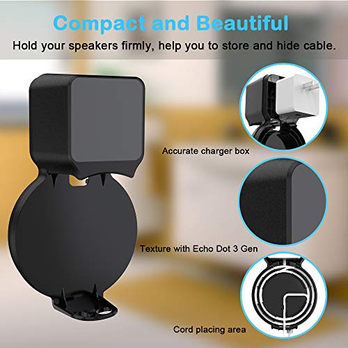 Alexa Wall Mount Holder, Outlet Wall Mount Stand for Dot 3rd Generation