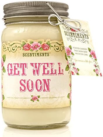 Scentiments GET Well Gift Candle Lavender Scented Fragrance 16oz