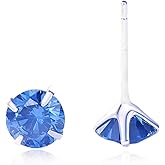 AGOUZI Solid 925 Sterling Silver, Cubic Zirconia Stud Earrings for Women, Cartilage Earring, hypoallergenic earrings for women, Small Stud Earrings