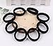 Hair Band Ties for Kids, 100PCS Elastic Cotton Seamless 8MM Thick Hair No-Damage Band Ponytail Holders Scrunchie Perfectly for Girls & Ladies by FIXBODY (Black)