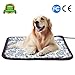 Pet Heating Pad Cat Heating Mat Waterproof Pets Heated Bed Adjustable Dog Bed Warmer Electric Heating Mat with Chew Resistant Steel Cord (17.7x17.7, Flower)