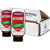True Made Foods - No Sugar Added Ketchup - Condiment Squeeze Bottles Made with Fruit and Veggies for Barbeque Grilling and BBQ Toppings, Healthy Sauce for Cookout, Whole 30, Keto, Vegan(17oz, 2 Pack)