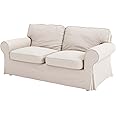 The Sofa Cover Replacement is Custom Made for IKEA Ektorp Loveseat Sofa. Cover Only. Ektorp Slipcover Replacement (2 Seat Loveseat, Beige Polyester)