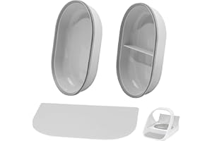 YOIHABV Replacement Mat & Bowl Set for Automatic Microchip Pet Feeder & Connect, 1 Split, 1 Flat Bowl and 1 Mat, Keep Food Fresh, Protect Cat Feeder, Easy to Clean(Grey)