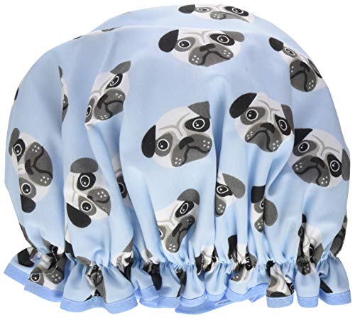 Vagabond Bags Shower Cap, Blue Pug, 1 Count