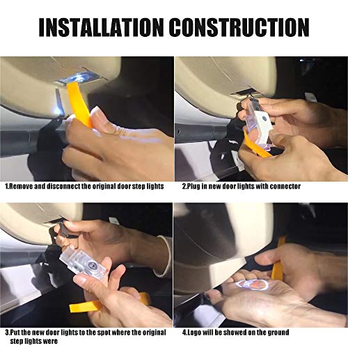 Car Door Light Logo Projector Lighting, 4 Pcs LED Car Ghost Shadow Welcome Lights East Installtion for BMW M 3 5 6 7 X Z GT Mini Series - Thumbnail 6
