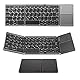 Bluetooth Tastatur mit Touchpad, Jelly Comb Faltbare Tri-fold Dreifach Kabellose Ultra Dünne Ultra-Slim Tragbare Bluetooth 3.0 Tastatur [QWERTZ Deutsch-Layout] mit Touchpad für iOS, Android, Windows, PC, Tablets und Smartphone