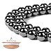 BEADNOVA Natural Hematite Beads Natural Crystal Beads Stone Gemstone Round Loose Energy Healing with Crystal Stretch Cord for Jewelry Making (10mm, 36-38pcs)