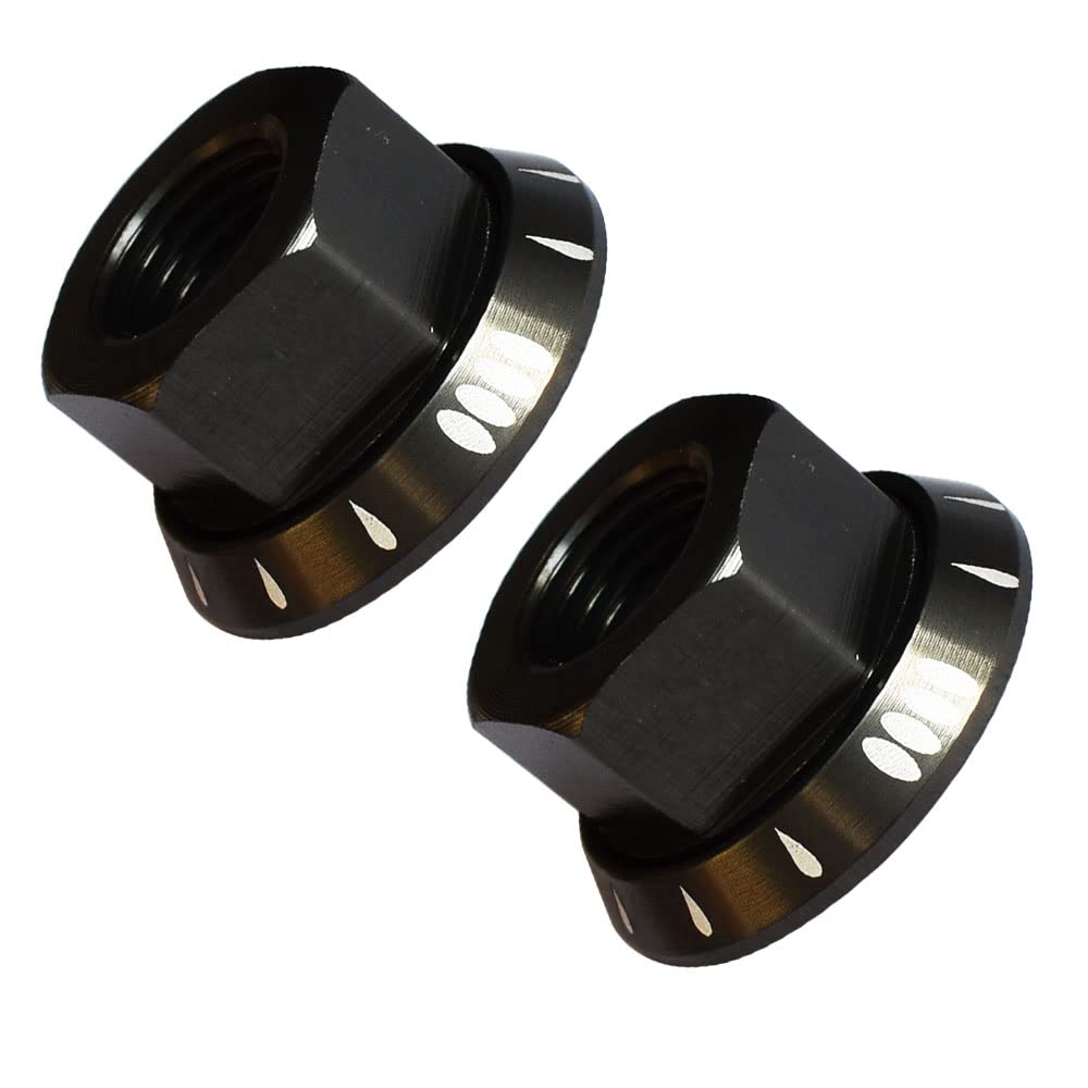 Zetatau 2 PCs M10 Bike Wheel Hub Axle Nuts 7075 Aluminum Bicycle Chromed Skewer Bolt Screw Nut Road MTB Replacement Ti