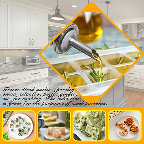 Ice Cube Trays with Bin, Ice Bin with Cover for Freezer, Plastic Ice Trays, Easy ReleaseOdor