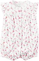 Carter's Baby Girls' Snap-Up Cotton Romper (3 Months, Flamingos)