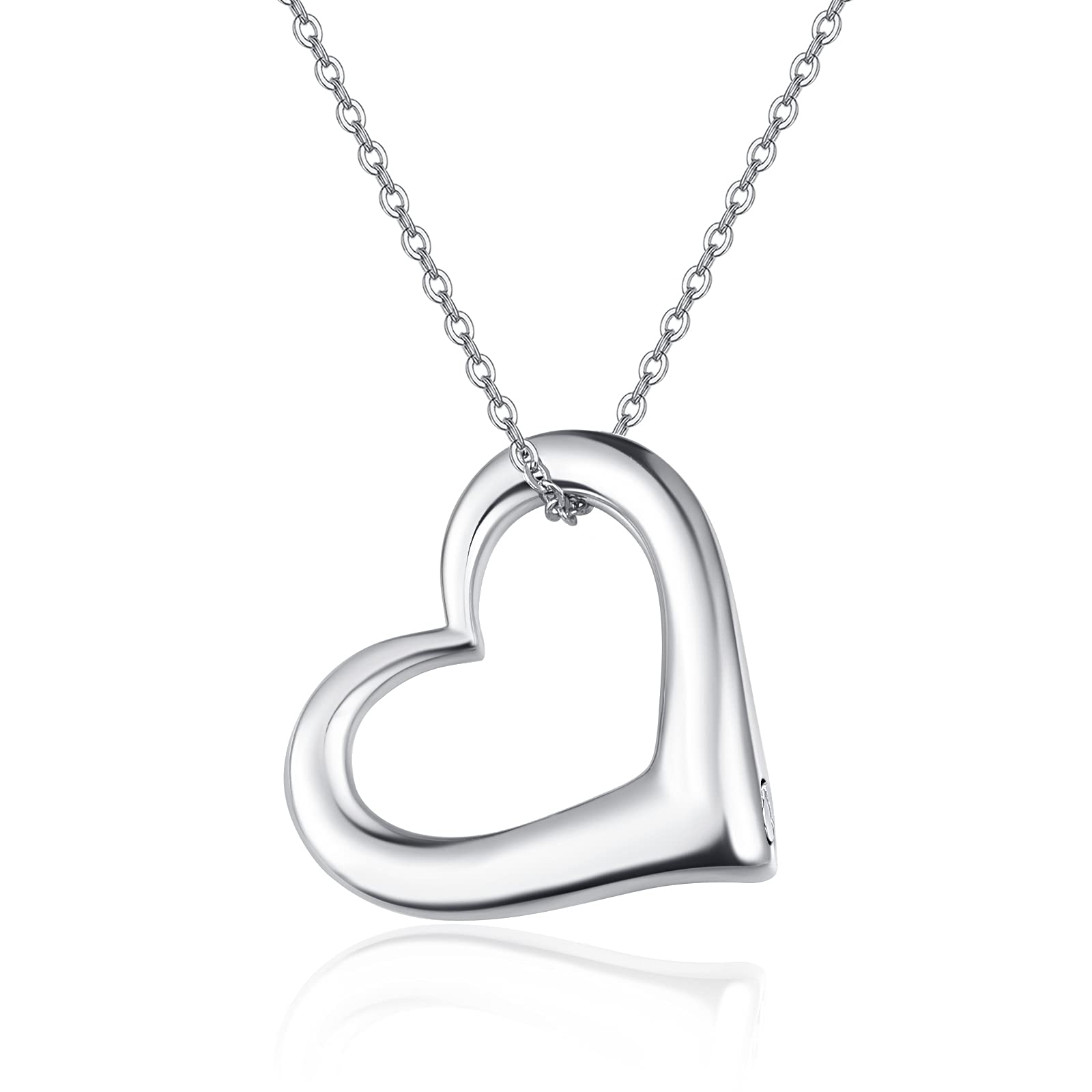 TANGPOET Urn Necklace 925 Sterling Silver Heart Memorial Cremation Jewellery for Ashes Pendant Necklace for Mum Dad Women Men Pet with Funnel Filler Kit