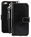 idudu iPhone 6 Plus/iPhone 6S Plus Case, Luxury PU Leather Wallet Flip Cover Case with Credit Card Holder Built-in 9 Card Slots & Wrist Strap for iPhone 6 Plus/iPhone 6S Plus (Black)