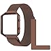 For Fitbit Blaze Accessory Band Large,Oitom Milanese loop stainless steel Bracelet Strap for Fitbit Blaze Smart Fitness Watch, Black, Silver, Large with unique Magnet lock (Chocolate Frame+Loop)