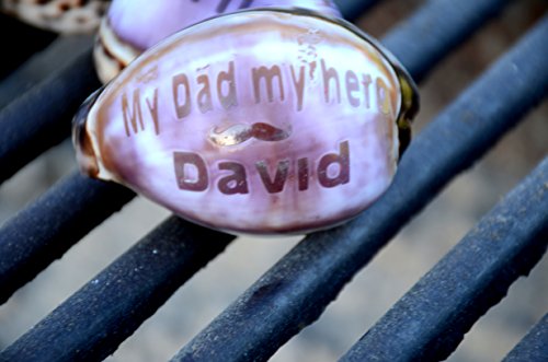 My Dad My Hero - with your name carved on a Tiger Cowrie Conch shell