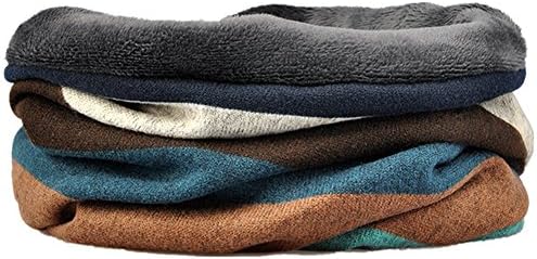 Outdoor Bandanas Tube Seamless Scarf Muffler Face Mask Headbands Beanie Cycling Skull Hat (Fleece Lined Blue)