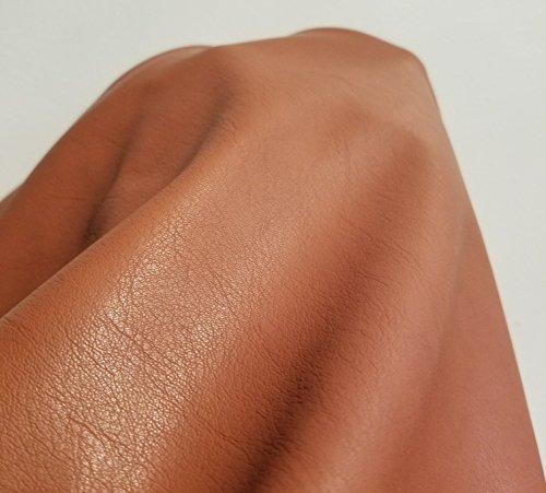 Cognac British Tan Faux Vegan {Peta Approved} Leather Synthetic Pleather 0.9 mm Cacti 1 Yard 52 inch Wide x 36 inch Long Soft Smooth Vinyl Upholstery (Cognac) NAT Leathers - Thumbnail 2