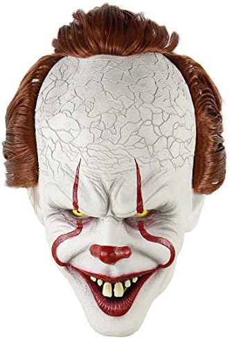 MICG Halloween Scary Killer Mask Adult Horror Clown Stephen Joker Demon Cosplay Costume Masks (Brown Clown)