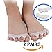 Toe separators and straighteners by APASIN, Bunion Pain Relief, Foot Spacers and Correctors use for Sports Activities, Yoga Practice & Running (2 Pairs - White)