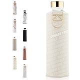 EQUA Glass Water Bottle with Faux Leather