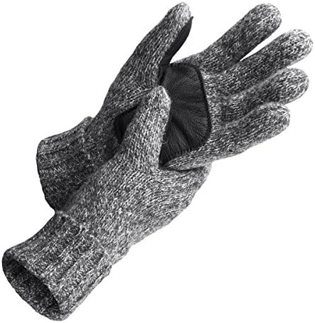 OMECHY Winter Knitted Gloves Mens &amp; Womens Wool Warm Soft Fleece Lined Gloves