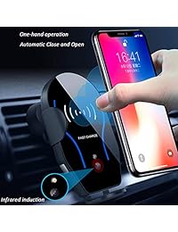 VIKASI   Cargador de coche inalámbrico para Samsung Galaxy Note 9 8 S9 S8, iPhone XS Max XR X 8 8 Plus (10 W, carga rápida, con rejilla de ventilación)