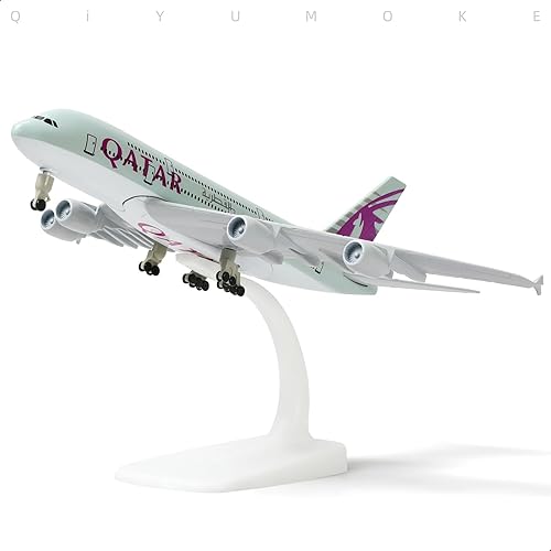 QIYUMOKE A380 Qatar 1/300 Die-cast Metal Airplane Model