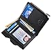 HOPSOOKEN Mens Leather Bifold Wallet Rfid Men Slim Front Pocket Wallet Trifold (Black)