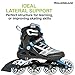 Rollerblade Macroblade 84 Womens Adult Fitness Inline Skate - White/Cyan Blue - 84 mm / 84A Wheels with SG7 Bearings - Performance Skates -US size 7.5, White/Cyan Blue, Size 7.5