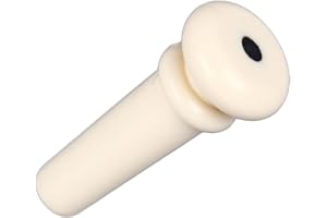Acoustic Guitar Tailnail Peg Replacement Synthetic Plastic Bass String End Pin Button for Strap Fixing (White)