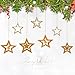 GorgeousRanch Christmas Party Decoration Banner Flag With Foil Swirl Ceiling Hanging Golden Stars (golden)For Fireplace Christmas Tree