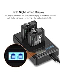 SmilePowo - Batería y cargador de batería para GoPro Hero7, Hero 6, HERO6 Black, Hero 5, HERO5 Black, Hero (2018), GoPro AHDBT-501 (totalmente compatible con la cámara original)