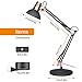 LEPOWER Metal Desk Lamps, Adjustable Goose Neck Architect Table Lamp/Swing Arm Desk Lamps with Clamp, Eye-Caring Study Lamps for Bedroom and Office (Black)