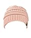 NYfashion101 Exclusive Unisex Two Tone Warm Cable Knit Thick Slouch Beanie Cap, 2 Tone Rose