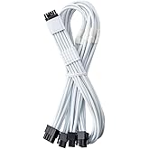 CableMod Pro ModFlex 12V-2x6 PCIe Cable for ASUS/Seasonic (White, 4 x 8p) | Paracord RT-Series. 16-pin to Quad 8-pin, 60cm. 12V-2x6 StealthSense connector. Fits ASUS, Seasonic, Phanteks PSUs.