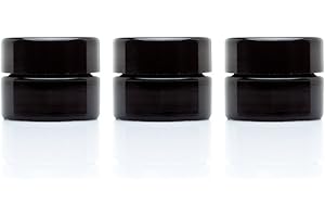 Infinity Jars 5 ml (0.17 fl oz) Glass Storage Jars, UV-Protective Airtight Mini Containers with Screw Top Lids for Coffee, Spices, Dried Goods 3 Pack