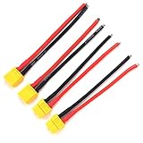 Padarsey 2 Pair XT60 Connector Female/Male W/Housing 10CM Silicon Wire 14AWG