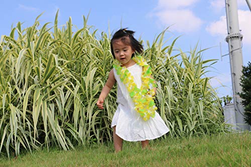 BOSHENG Yellow Flower Leis Necklaces for Summer Party Event,Set of 12