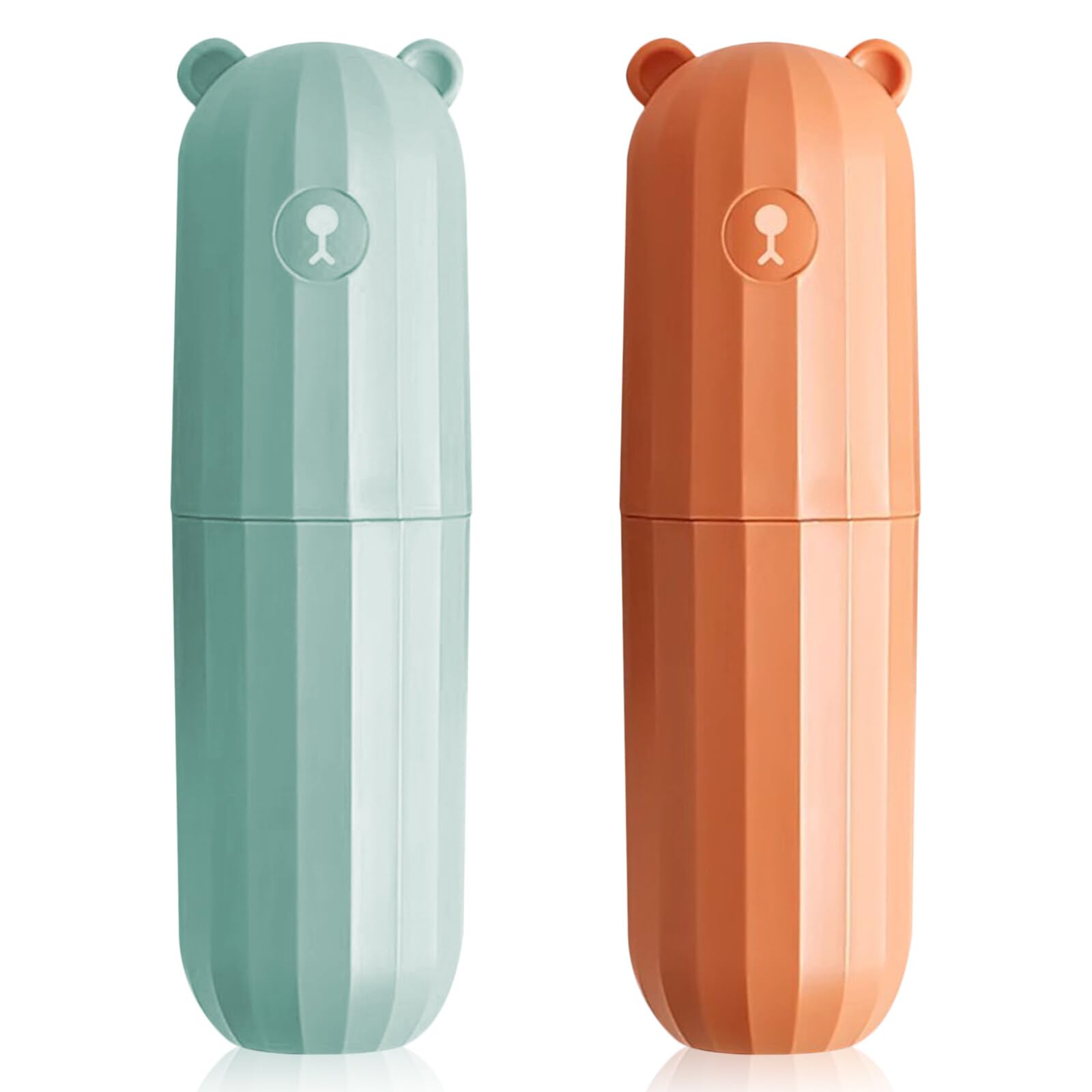 Jadin Toothbrush Case, Toothbrush Covers, 2 Pcs Toothbrush Travel Case Cover, Portable Toothbrush Storage Case, Suitable for Home Travel Outdoor Camping Business Trip, 20 x 5.5 cm, Orange + Green
