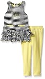 Calvin Klein Girls' Dobby Knit Tunic and Yellow Jersey Spandex Leggings, Yellow, 3T