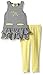 Calvin Klein Little Girls' Toddler Dobby Knit Tunic and Yellow Jersey Spandex Leggings, Yellow, 3T